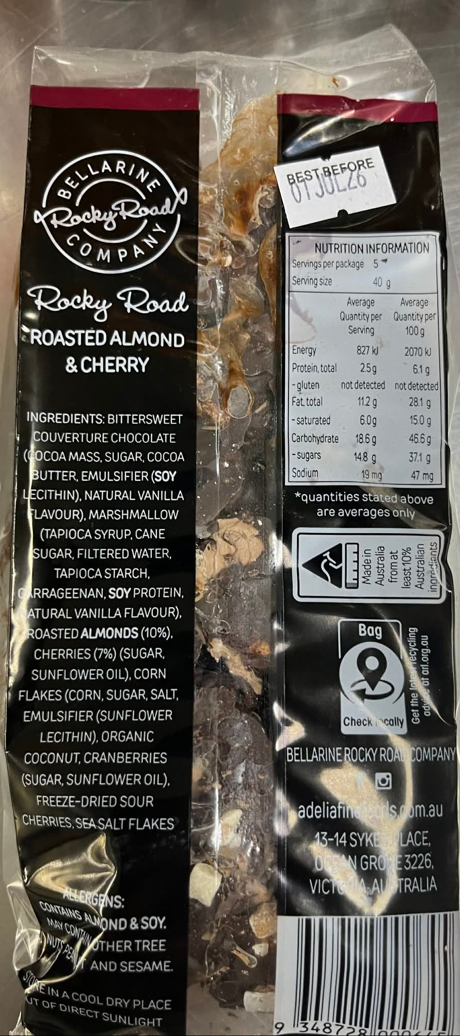ADELIA ROCKY ROAD - ROASTED ALMOND & CHERRY
