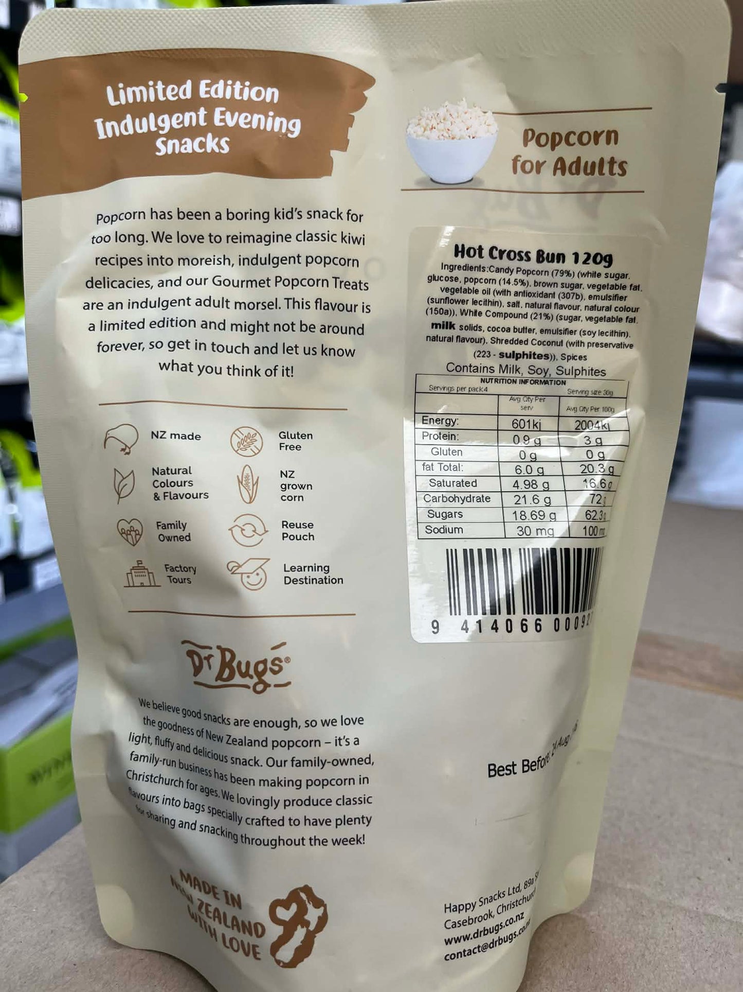 DR BUGS POPCORN -HOT CROSS BUN