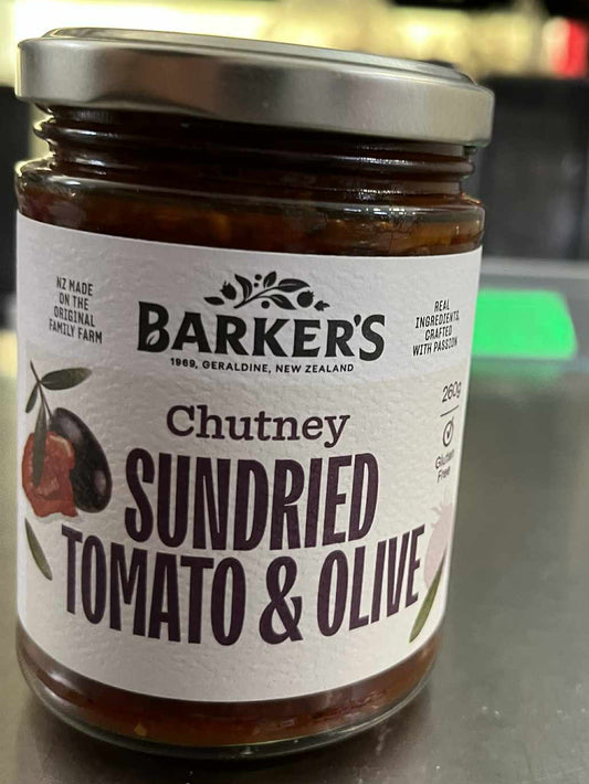 BARKERS CHUTNEY  -SUNDRIED TOMATO & OLIVE