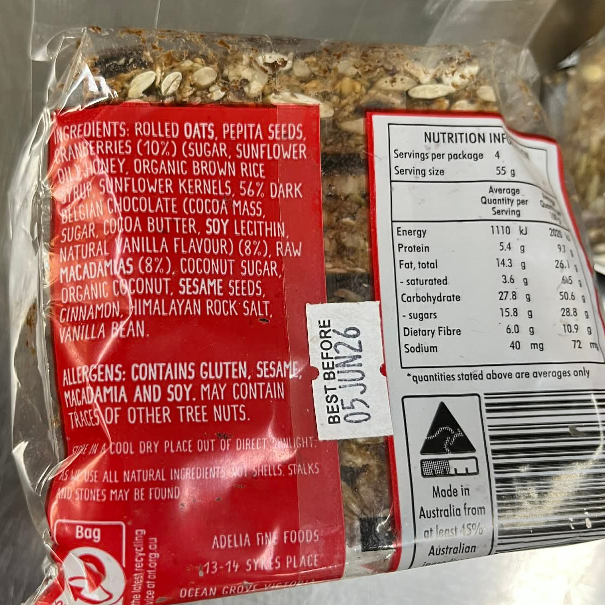 ADELIA NUT BARS  - CHOC
