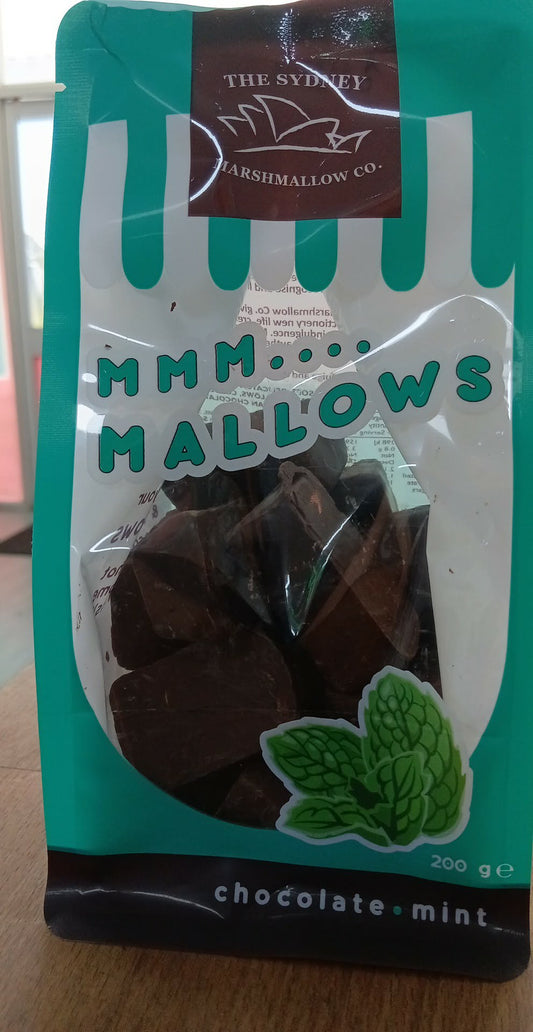 MINT CHOC COATED MARSHMALLOWS